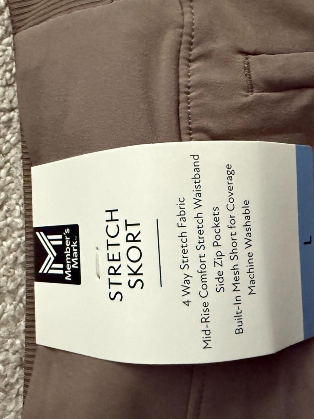 Members Mark Stretch Skort - Taupe - Picture 2 of 5